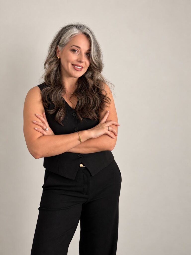 Dina Besirevic, founder of ELARIS North Shore, with her arms crossed